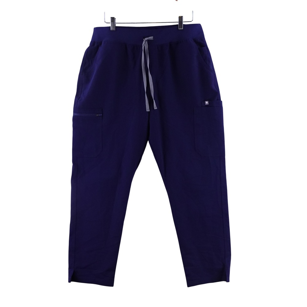 Figs Womens XXL High Waisted Yola Yoga Waistband Scrub Pants Navy Blue NWT